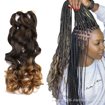 Soft Synthetic Fiber Wavy Braiding Hair Attachment Hair Extensions Crochet Braids French Curly Yaki Water Wave Braiding Hair